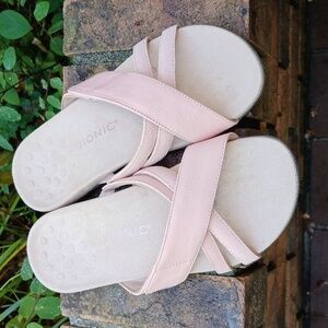 Vionic pink suede sandals